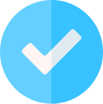 Blue circle with checkmark icon