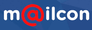 mailcon logo on blue