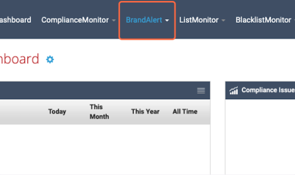 Click on the BrandAlert drop-down