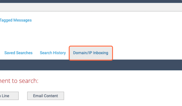 Click on "Domain/IP Inboxing"
