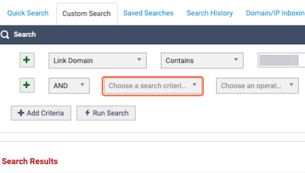 Click on Choose a search criteria