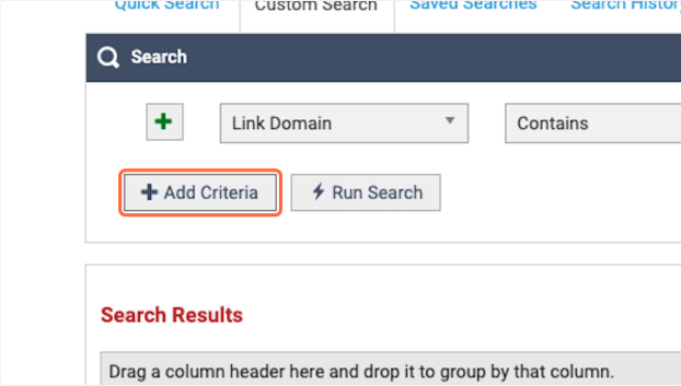 Click on Add Criteria