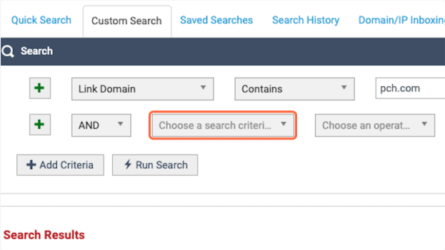 Click on Choose a search criteria