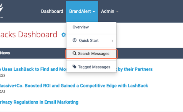 Click on "Search Messages"