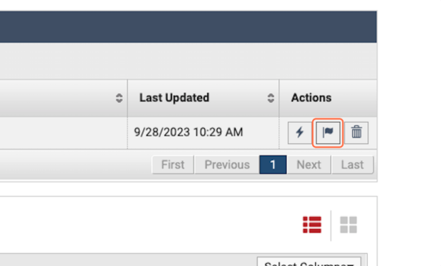 to set up an alert for a specific saved search, click on the flag icon
