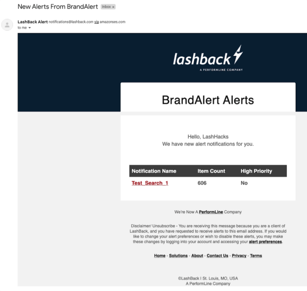 BrandAlert Email