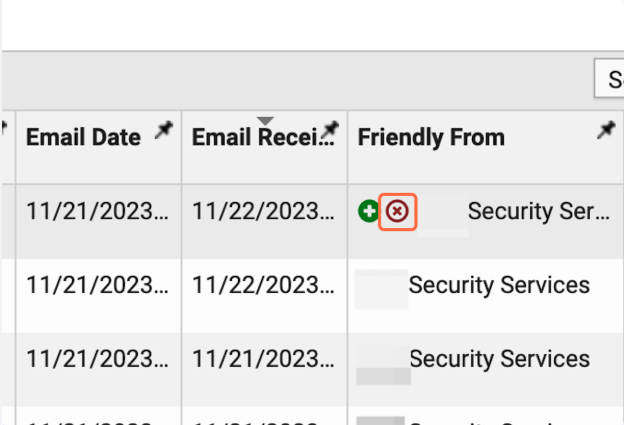 search criteria have been automatically updated to exclude that specific friendly from from your results