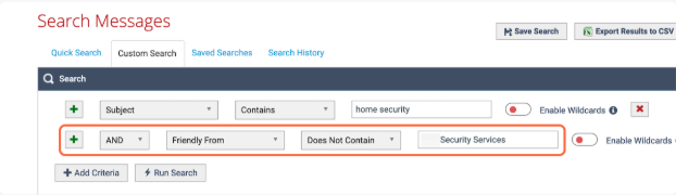 search criteria have been automatically updated to exclude that specific friendly from from your results