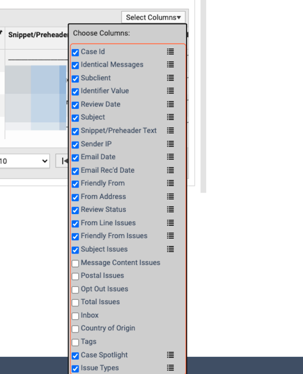 Select which columns you would like displayed after you’ve run the report. These will be what is exported
