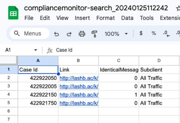 Open and view the CSV document in a spreadsheet to manage